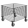 Grand soldeur panier bas à roulettes sans plateau, grille métallique ouverte Ø 6 mm pour magasin