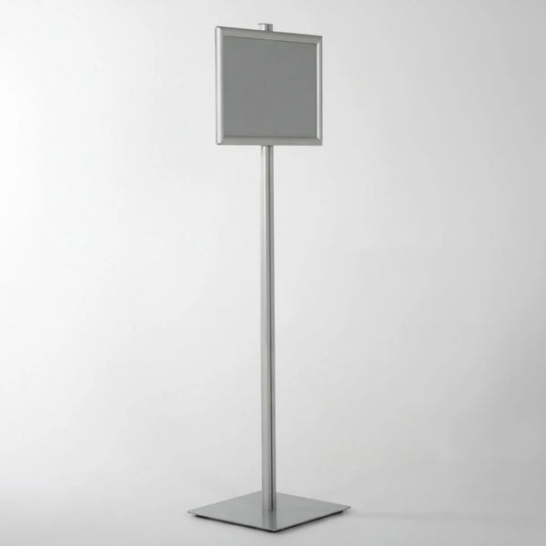 Support d'affichage A3 sur pied réglable en hauteur – signalétique commerce et restauration, finition alu