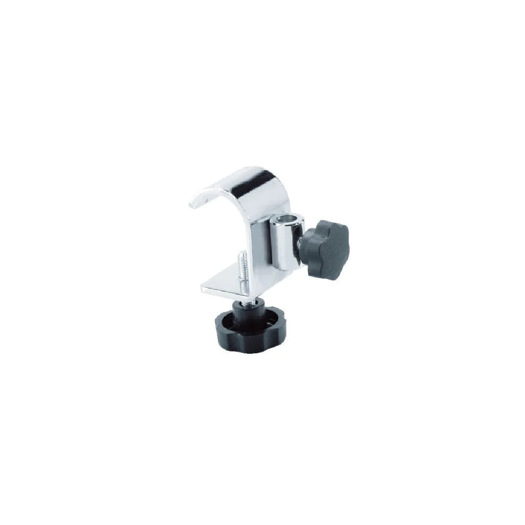 Support vertical chromé pour porte-affiche A4 A3 sur tube ovale de portant ou penderie professionnelle