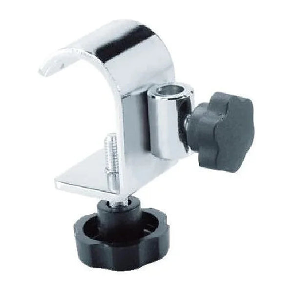Support vertical chromé pour porte-affiche A4 A3 sur tube ovale de portant ou penderie professionnelle