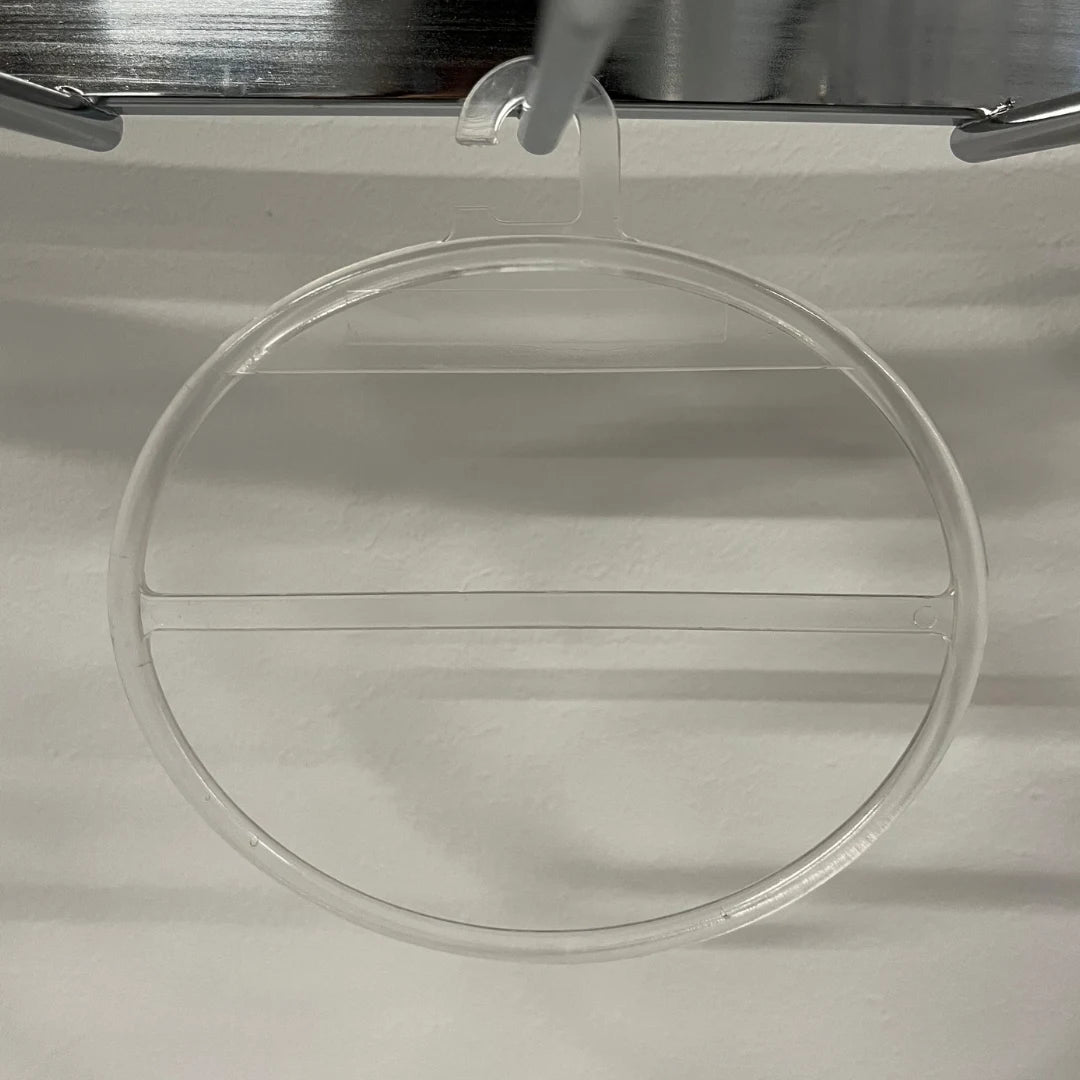 Lot de 10 suspend à foulards transparents givrés – anneaux robustes avec crochet pour présentation d’écharpes et accessoires en boutique