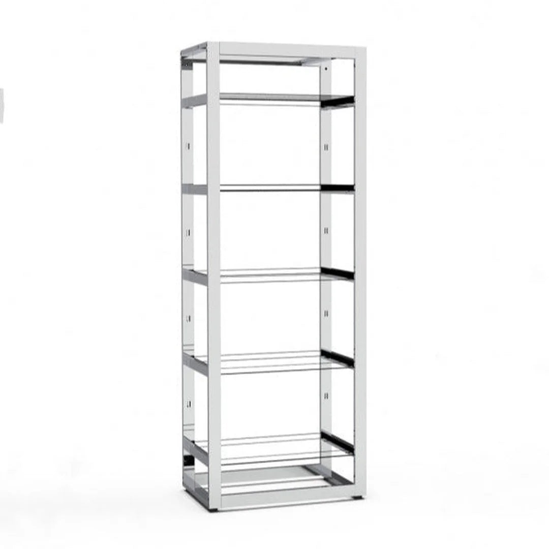 Système d'agencement autoportant Bigshop H185 cm, configuration 5 rayons, finition chromée
