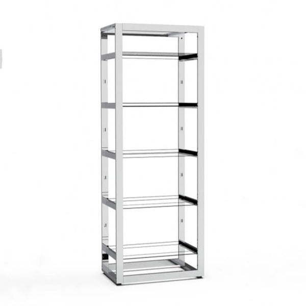 Système d'agencement autoportant Bigshop H185 cm, configuration 5 rayons, finition chromée
