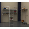 Système mural Triplo H 240 cm largeur 107,2 cm finition chromé, agencement magasin professionnel