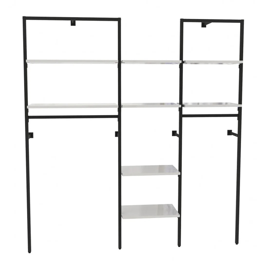 Système d'agencement mural Triplo H 240 cm – aperçu des finitions chromé, noir, blanc, or et cuivre mat