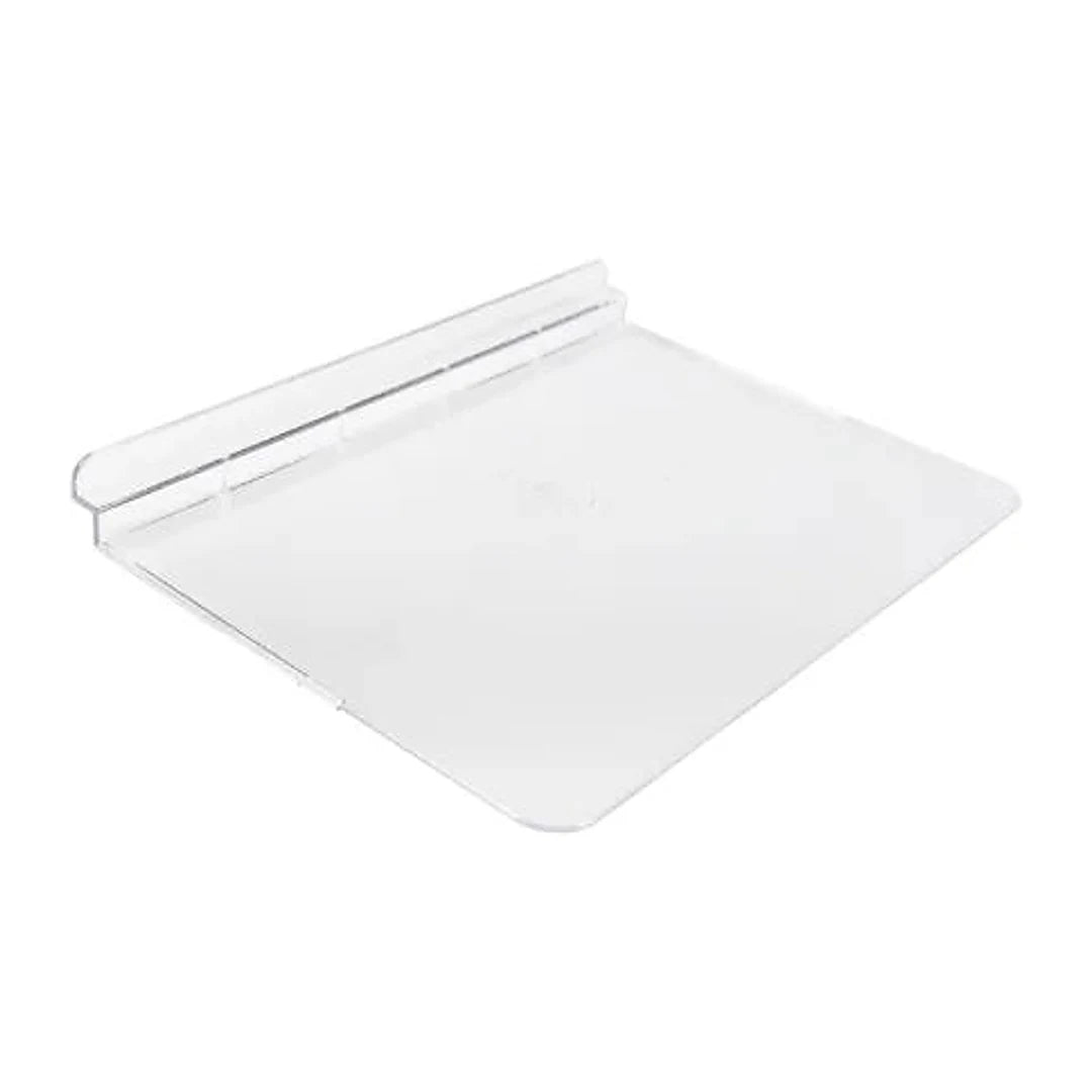 Deux formats de tablette à chaussure transparente pour panneaux rainurés, 25x10.8 cm et 25x18 cm