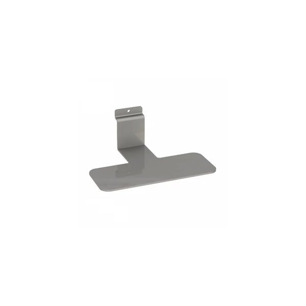 Tablette métal pour panneau rainuré, pose sans outil, coloris gris aluminium — DittaDisplay