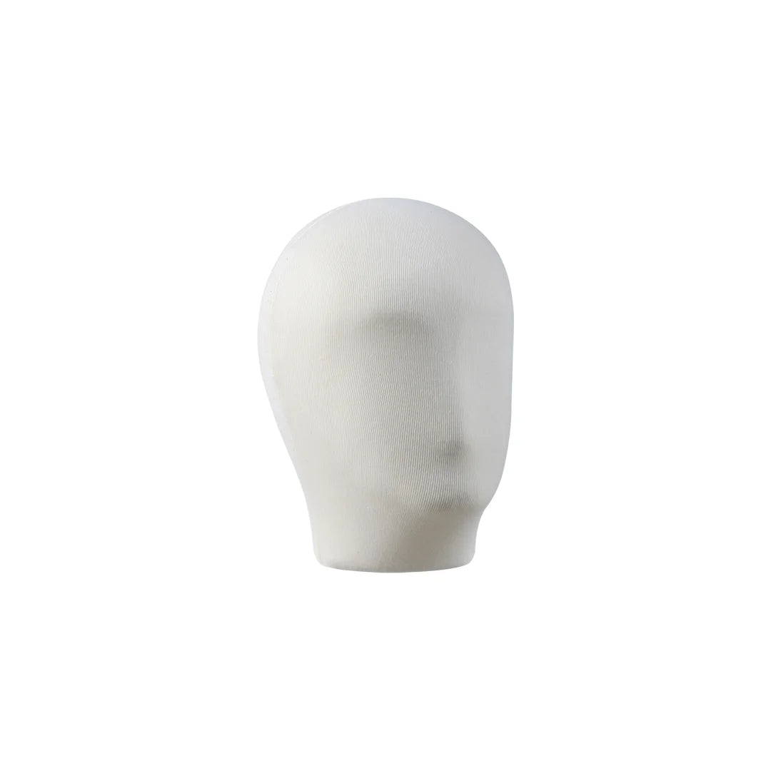 Tête homme pour buste de couture Vendôme en mousse polyuréthane gainée jersey coton écru
