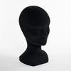 Tête de présentation femme floquée velours noir H30 cm pour chapeaux et accessoires en boutique