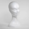 Tête de présentation femme finition brut blanc en polystyrène expansé H35 cm, tour de tête 52 cm