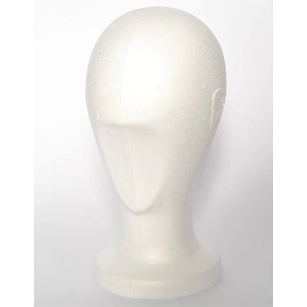 Tête de présentation unisexe finition brut blanc, hauteur 30 cm, tour de tête 50 cm