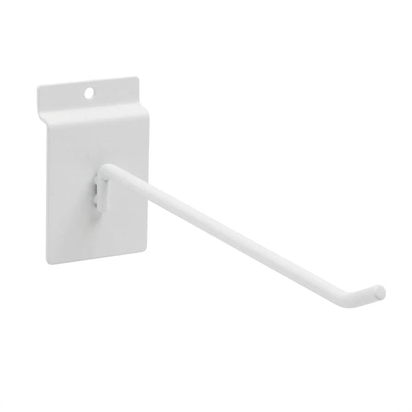 Tige porte-blister pour panneau rainuré, finition blanche mate, longueurs 10, 20 et 30 cm