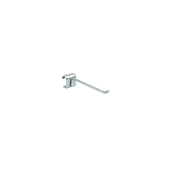 Tige porte-blister pour barre rapprochée tube ovale, finitions chromé et gris martelé, accessoire de crémaillère