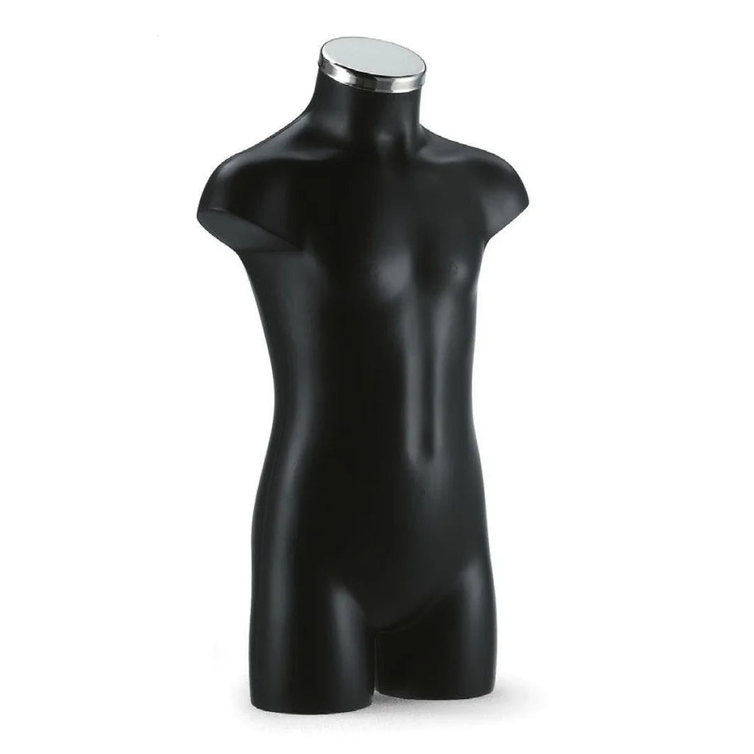 Torse mannequin enfant 3-5 ans Energy coloris noir, polypropylène lisse, hauteur 55 cm