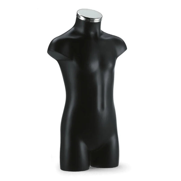 Torse mannequin enfant 3-5 ans Energy coloris noir, polypropylène lisse, hauteur 55 cm