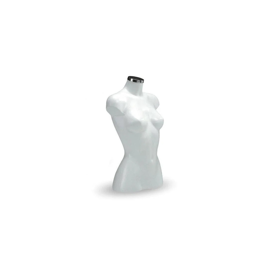 Torse femme 3/4 Energy blanc, présentoir vêtements professionnel pour vitrine et boutique mode