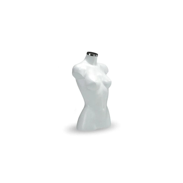 Torse femme 3/4 Energy blanc, présentoir vêtements professionnel pour vitrine et boutique mode