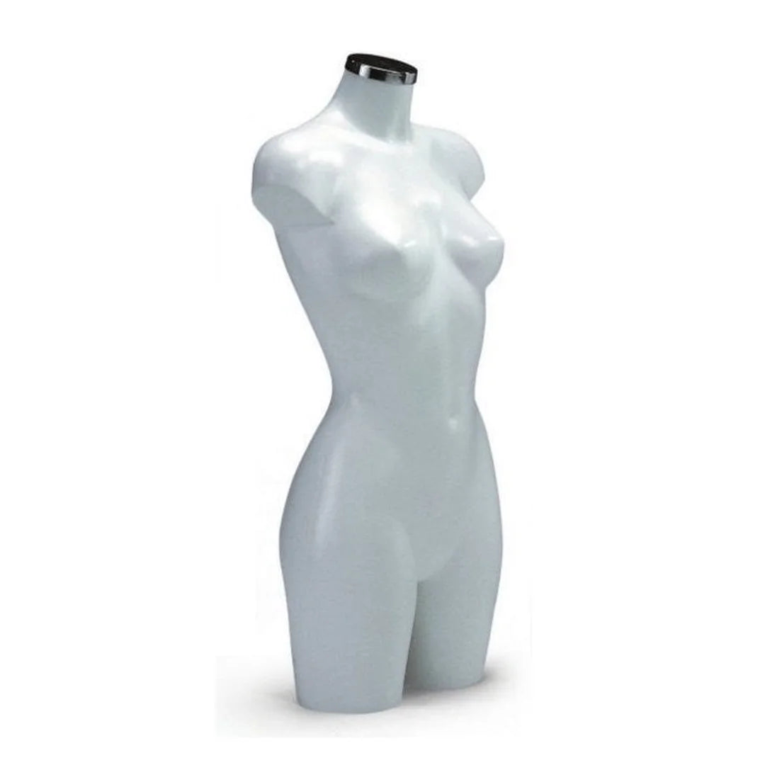 Torse femme Energy blanc 88 cm, buste de présentation pour vitrine et podium de boutique