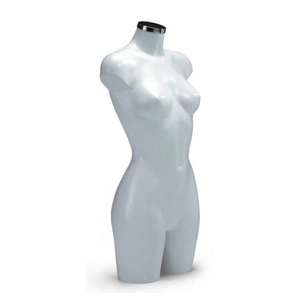 Torse femme Energy blanc 88 cm, buste de présentation pour vitrine et podium de boutique