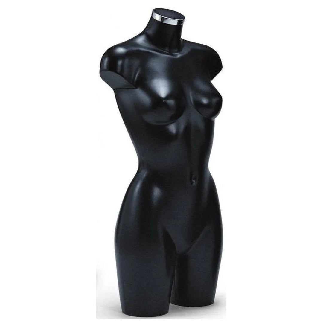 Torse femme Energy noir 88 cm en polypropylène pour boutique et vitrine de prêt-à-porter