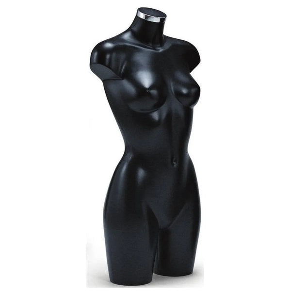 Torse femme Energy noir 88 cm en polypropylène pour boutique et vitrine de prêt-à-porter