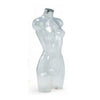 Torse femme Energy transparent avec bouchon chromé, présentoir contemporain pour boutique de mode