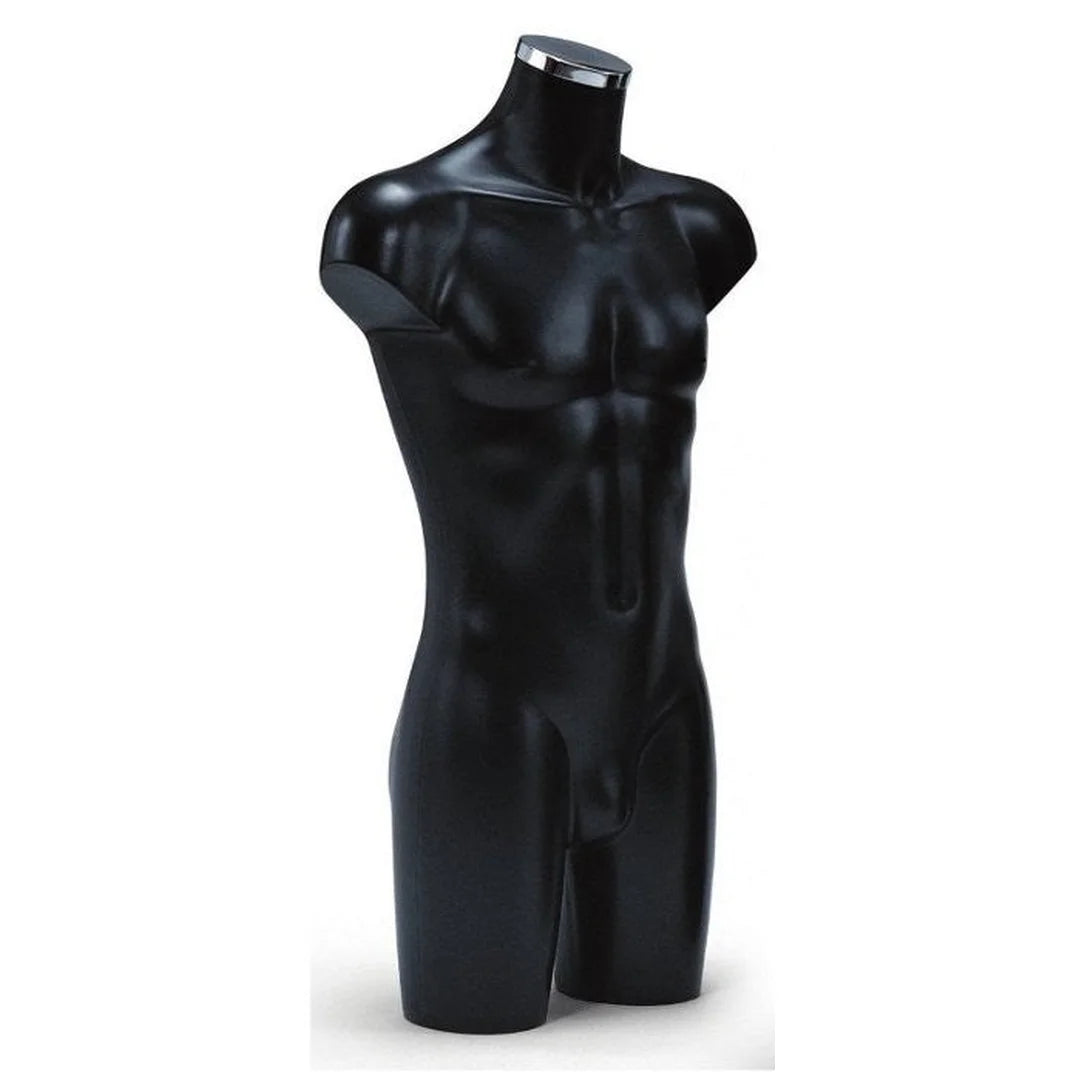 Torse mannequin homme 92 cm coloris noir, polypropylène lisse, gamme Energy