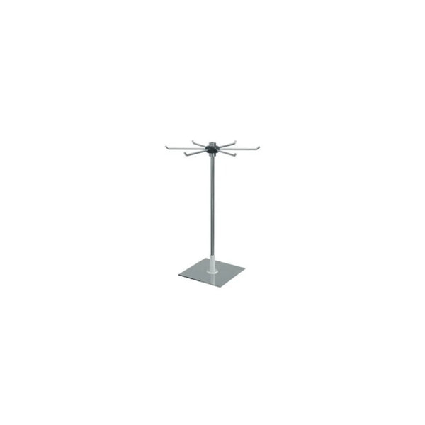 Tourniquet de table pour bijoux en métal chromé, 6 branches, base 15×15 cm, présentoir rotatif de comptoir