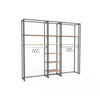 Système Triplo autoportant H 246 cm disponible en finitions noir mat, or mat et cuivre mat