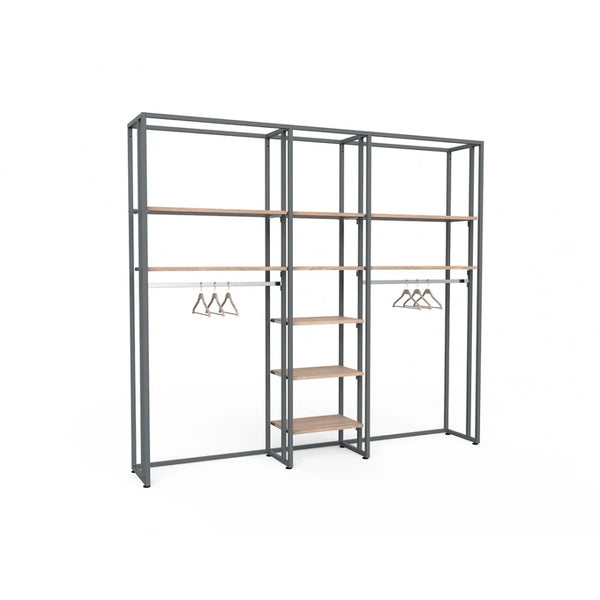 Système Triplo autoportant H 246 cm disponible en finitions noir mat, or mat et cuivre mat