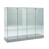 Vitrine petite armoire en verre avec 3 étagères et 2 double portes verrouillable pour présentation d'objets.