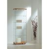 Vitrine armoire verre trempé avec plafond LED, largeur 60 cm, coloris Blanc