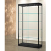 Vitrine colonne TM-95V noire en verre avec éclairage LED pour exposition de bijoux, objets de collection et produits de luxe.