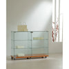 Vitrine commode verre trempé 117 × 40 × h 90 cm — 4 étagères pour magasin