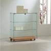 Vitrine commode verre trempé 80 × 40 × h 90 cm avec double porte pour boutique