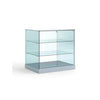 Glasvitrine für Verkaufstheke, 60 cm tief, mit abschliessbaren Türen – zur professionellen Produktpräsentation im Ladengeschäft.