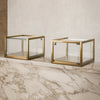 Vitrine comptoir en verre finition bronze anodisé TM-45TB pour présentation de produits premium.
