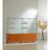 Grande vitrine d'exposition 157 cm en verre trempé pour magasin avec box et éclairage LED