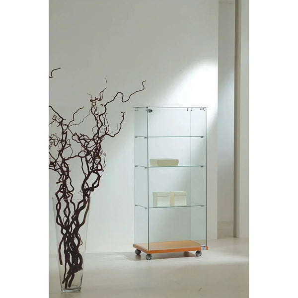 Vitrine d'exposition en verre trempé 6 étagères pour boutique et magasin professionnel