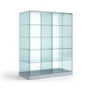 Vitrine armoire en verre 60cm de profondeur avec étagères et portes verrouillable pour exposition professionnelle.