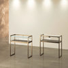 Vitrine d'exposition TM-95T bronze en verre avec structure métallique pour boutique haut de gamme, bijouterie et musée.