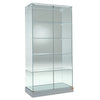 vitrine armoire en verre avec portes et étagères pour présentation de produits en boutique.