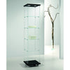 Vitrine en verre noire avec éclairage LED pour présentation de produits en magasin et showroom