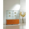 Vitrine professionnelle 117 cm en verre trempé double porte, 4 étagères et éclairage LED