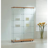 Vitrine armoire en verre trempé avec plafond LED, largeur 117 cm, mobile en magasin