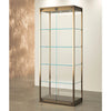 Grande vitrine verticale en verre TM-75V finition bronze anodisé pour magasins et showrooms.