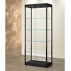 Grande vitrine verticale en verre TM-75V avec structure aluminium noir et étagères.