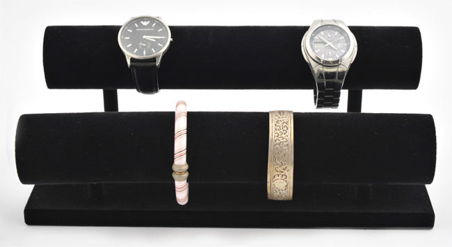 floqué noir bijoux présentoir montres bracelets beflockt schwarz Schmuck anzeigen uhren armbänder