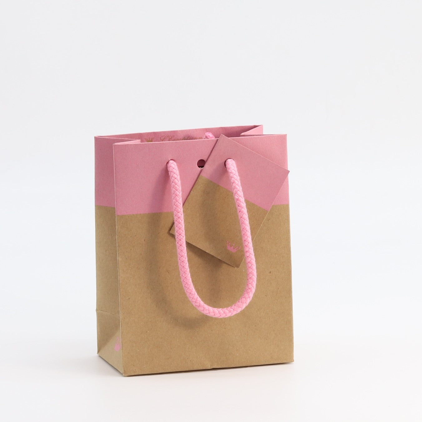 DittaDisplay Retail Solutions sac cabas boutique kraft avec bandeau rose et poignée corde Einkaufstasche Boutique Kraft mit rosa Band und Seilgriff kraft shopping bag with pink headband and rope handle