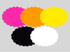 DittaDisplay Etiquette nuage cartonnée 45x35mm rose orange jaune noir blanc Cloud label cardboard pink orange yellow black white Cloud-Etikett karton rosa orange gelb schwarz weiß